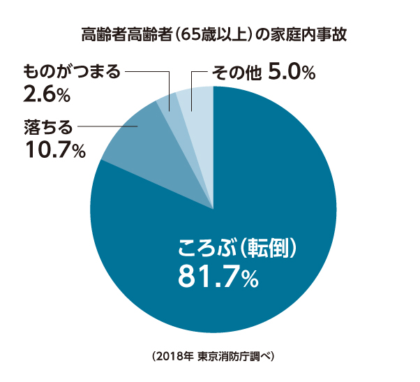 グラフ：高齢者（65歳以上）の家庭内事故