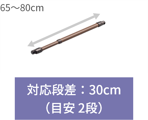 65～80cm　対応段差：30cm（目安 2段）