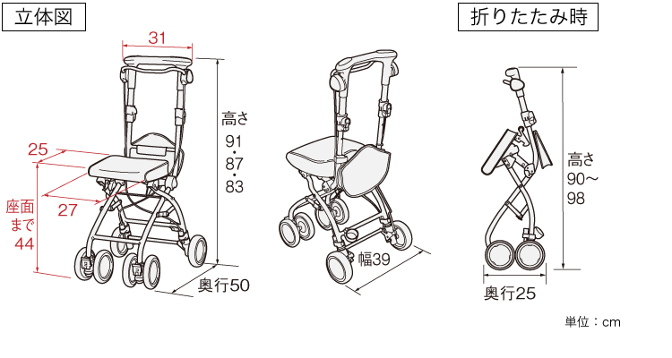 シルバーカー(歩行補助車) さんぽっぽ グリーン