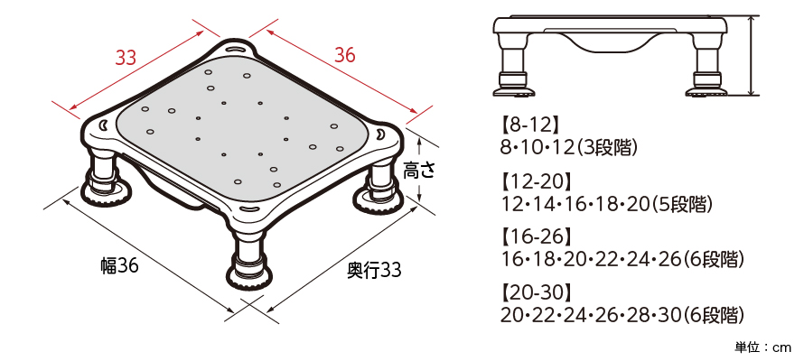 軽量浴槽台標準ソフト ブルー 16-26 :20221225191336-00244:ユウリン