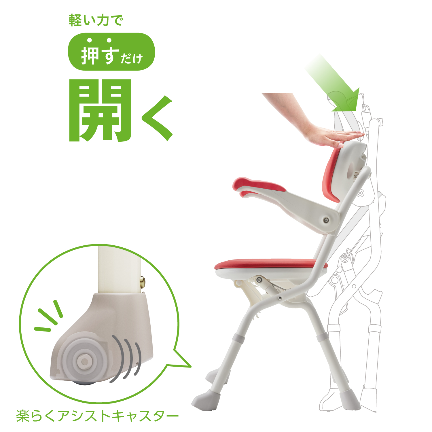 楽らく開閉シャワーベンチ Sフィット ｜ 【安寿】の介護用品 ｜ アロン化成