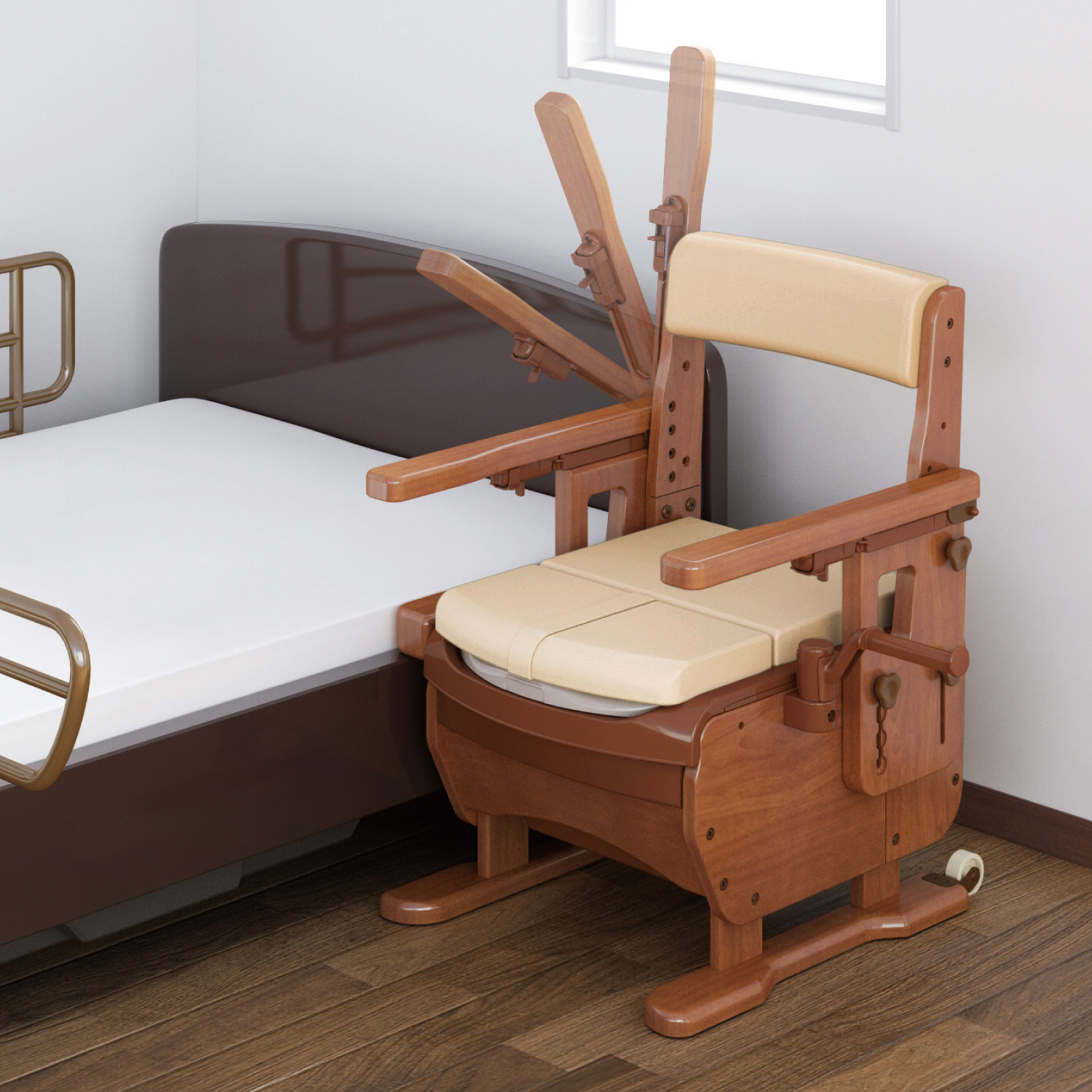【未使用】家具調ポータブルトイレ セレクトRはねあげ 安寿 介護用 家具調トイレセレクトRはねあげ | 【安寿】の介護用品 | アロン化成