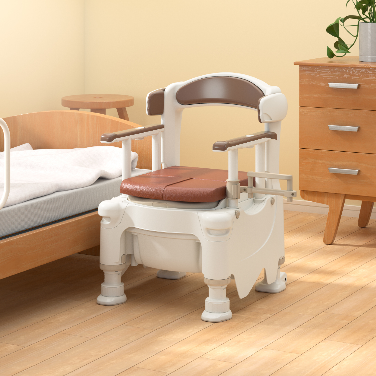 ポータブルトイレ FX-30 座面付 ”らくゾウくん” | 【安寿】の介護用品